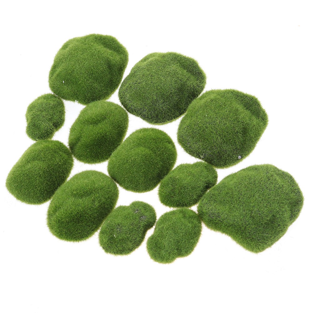 Moss Decor Simulation Small Stone Decorations Irregular Fake