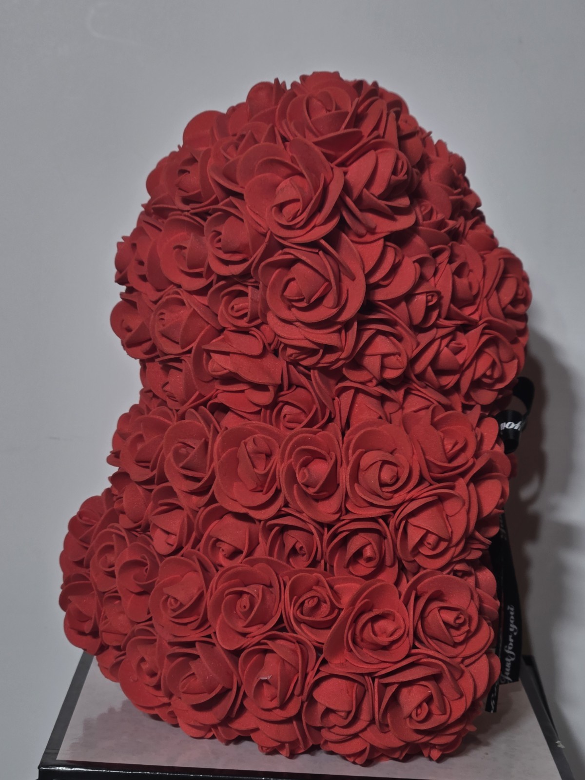 Always And Forever Flower TEDDY BEAR Handmade Foam Red Roses Love Valentine