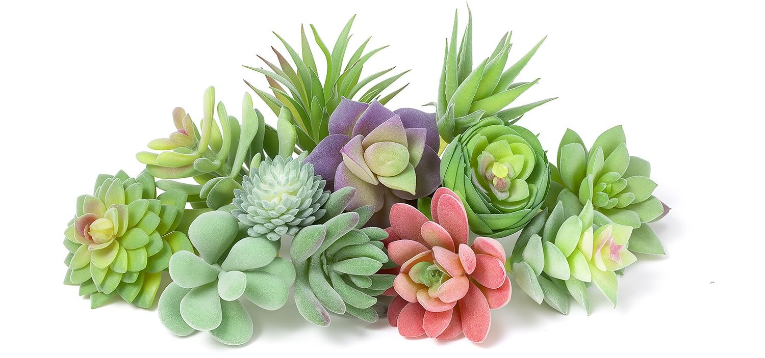 12 Pcs Artificial Succulents Mini Fake Plants Unpotted Faux Succulent for Cra…