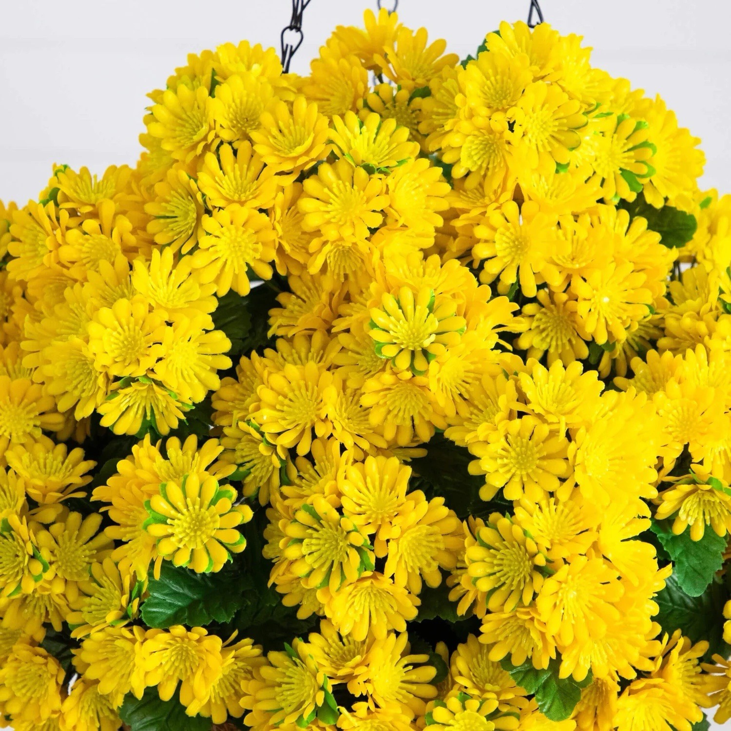 24” UV Resistant Artificial Chrysanthemum Hanging Basket Indoor/Outdoor