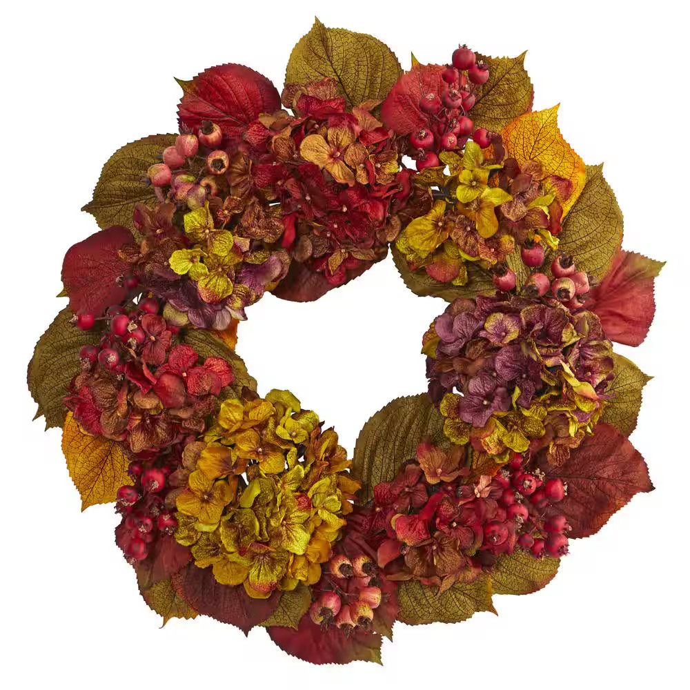 24 In. Artificial Fall Hydrangea Wreath