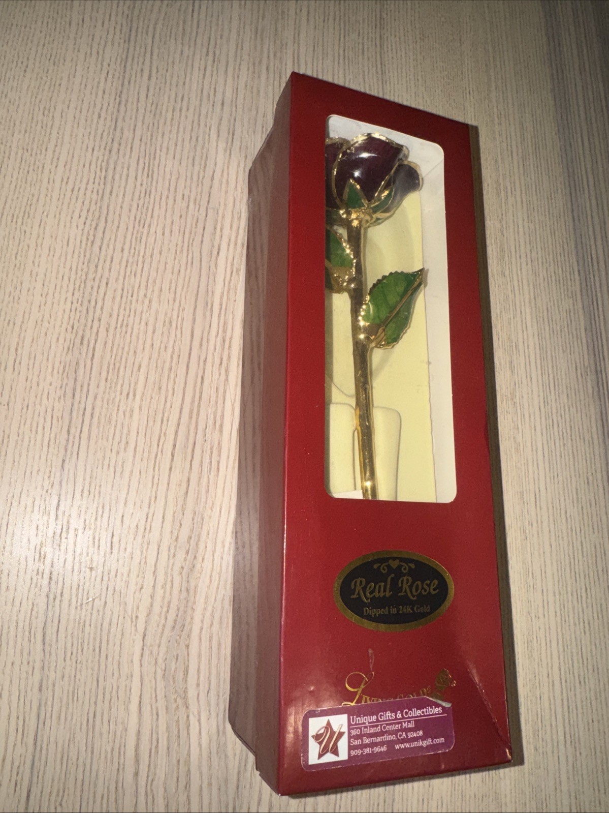 LIVING GOLD REAL ROSE DIPPED IN 24K YELLOW GOLD BOXED