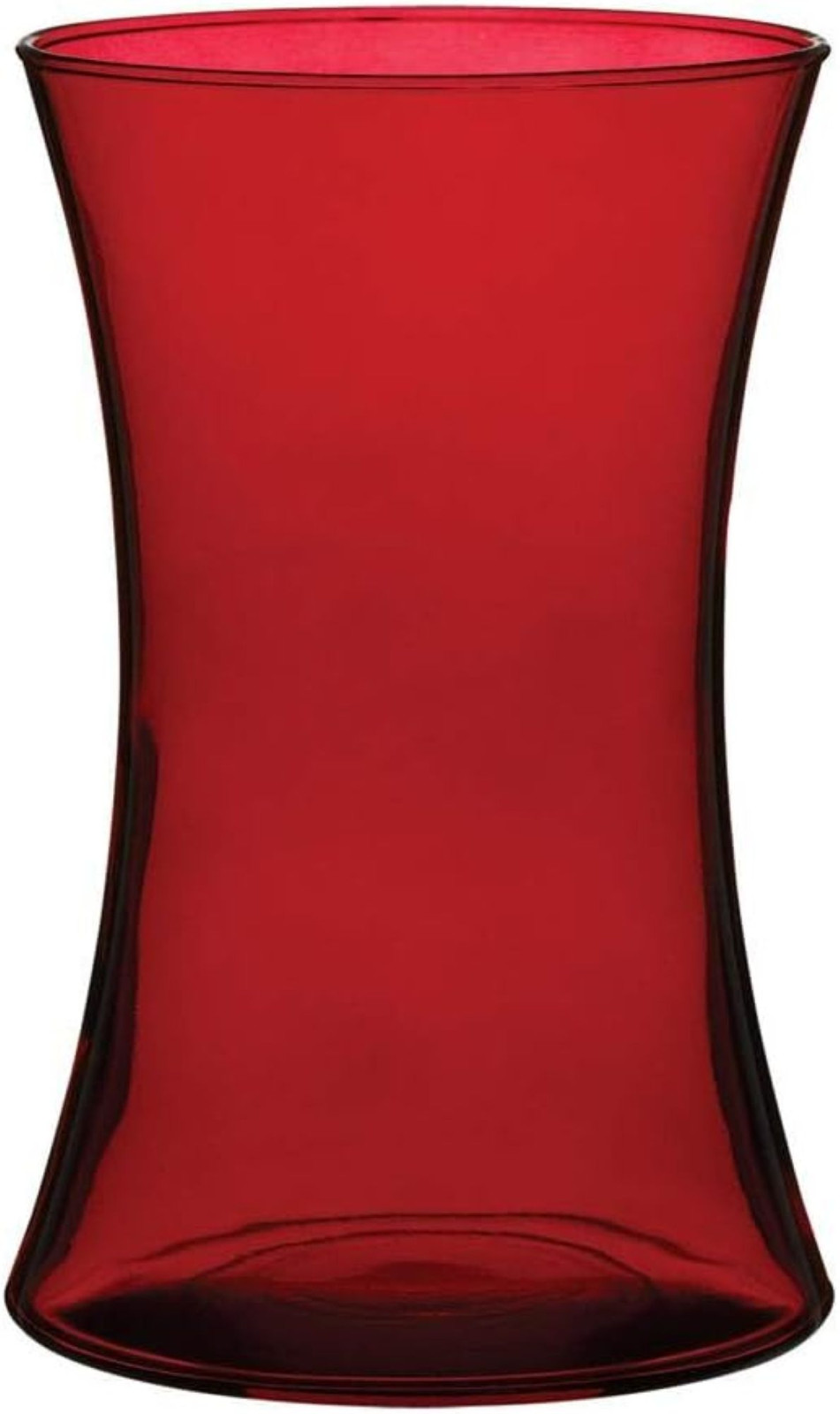 8″ Gathering Vase Decorative Glass Flower Vase for Floral Arrangements (Red)