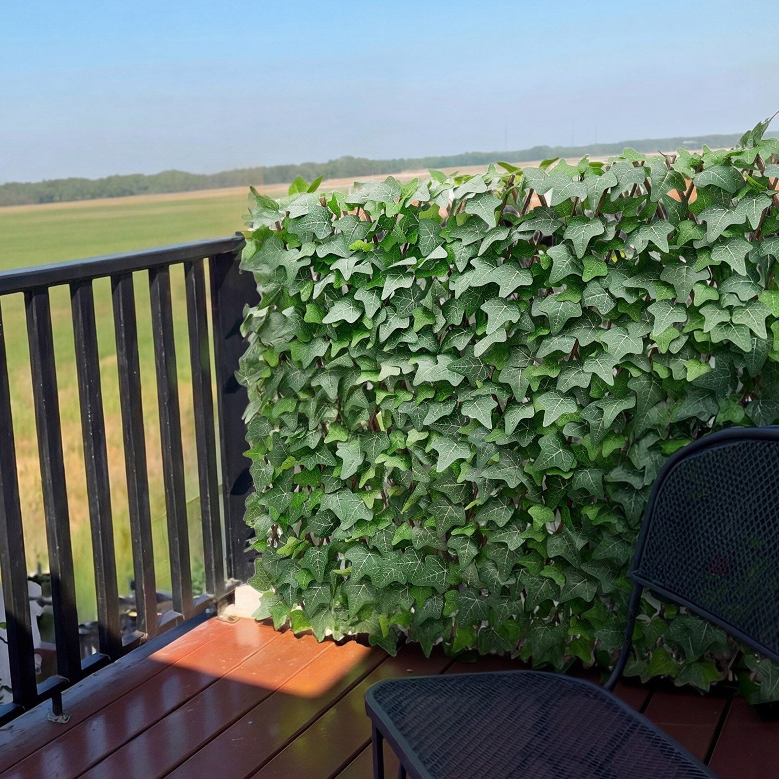 25x126in Expandable Faux Greenery Panel including 50 Zip Ties Realistic