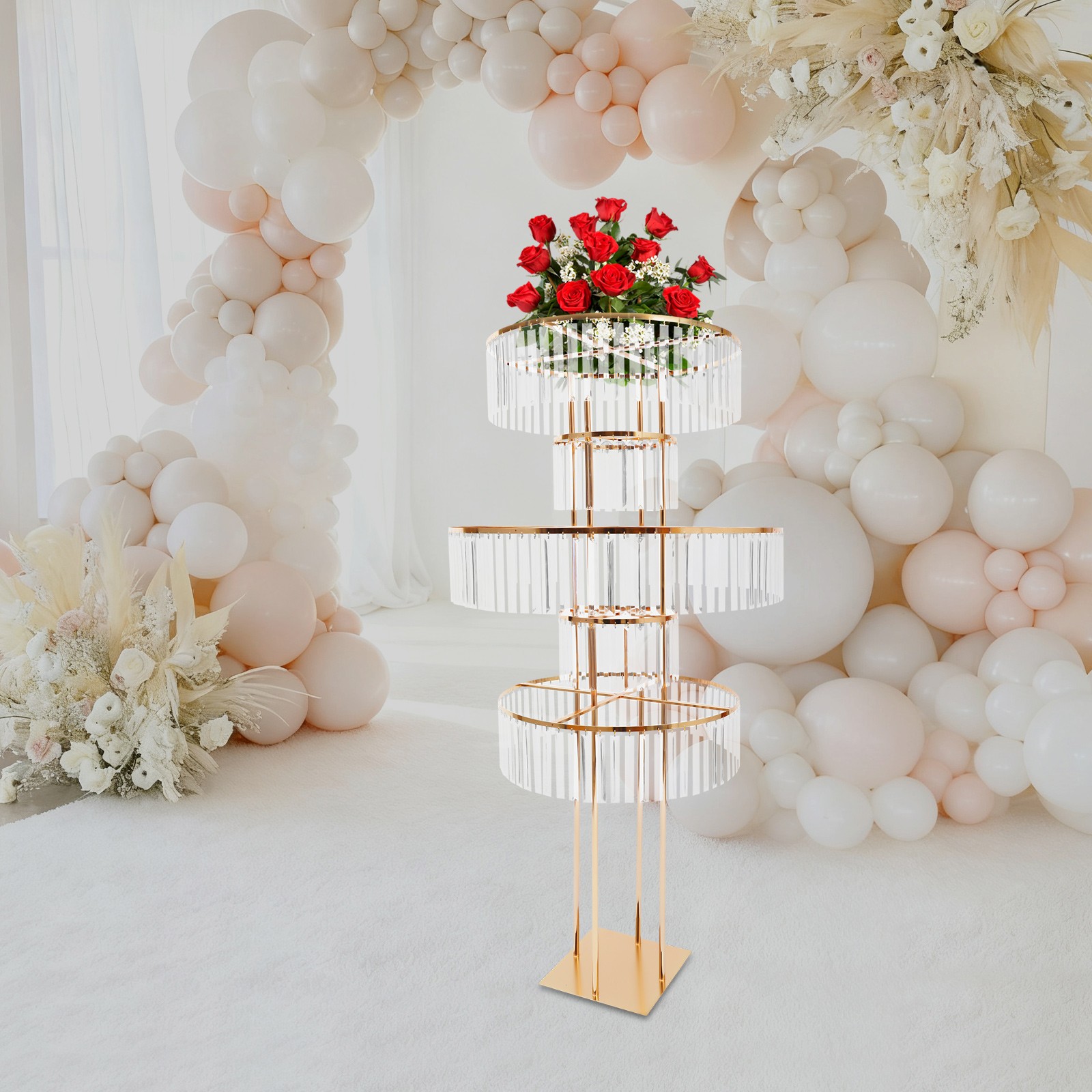 Metal Pedestal Stand 5.09ft Height Wedding Flower Stand Wedding Pedestal Stand