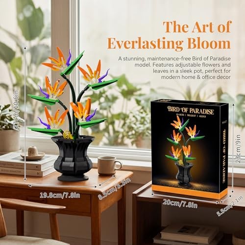 Bird of Paradise Building Set for Adults, Botanicals Flower Bouquet Building