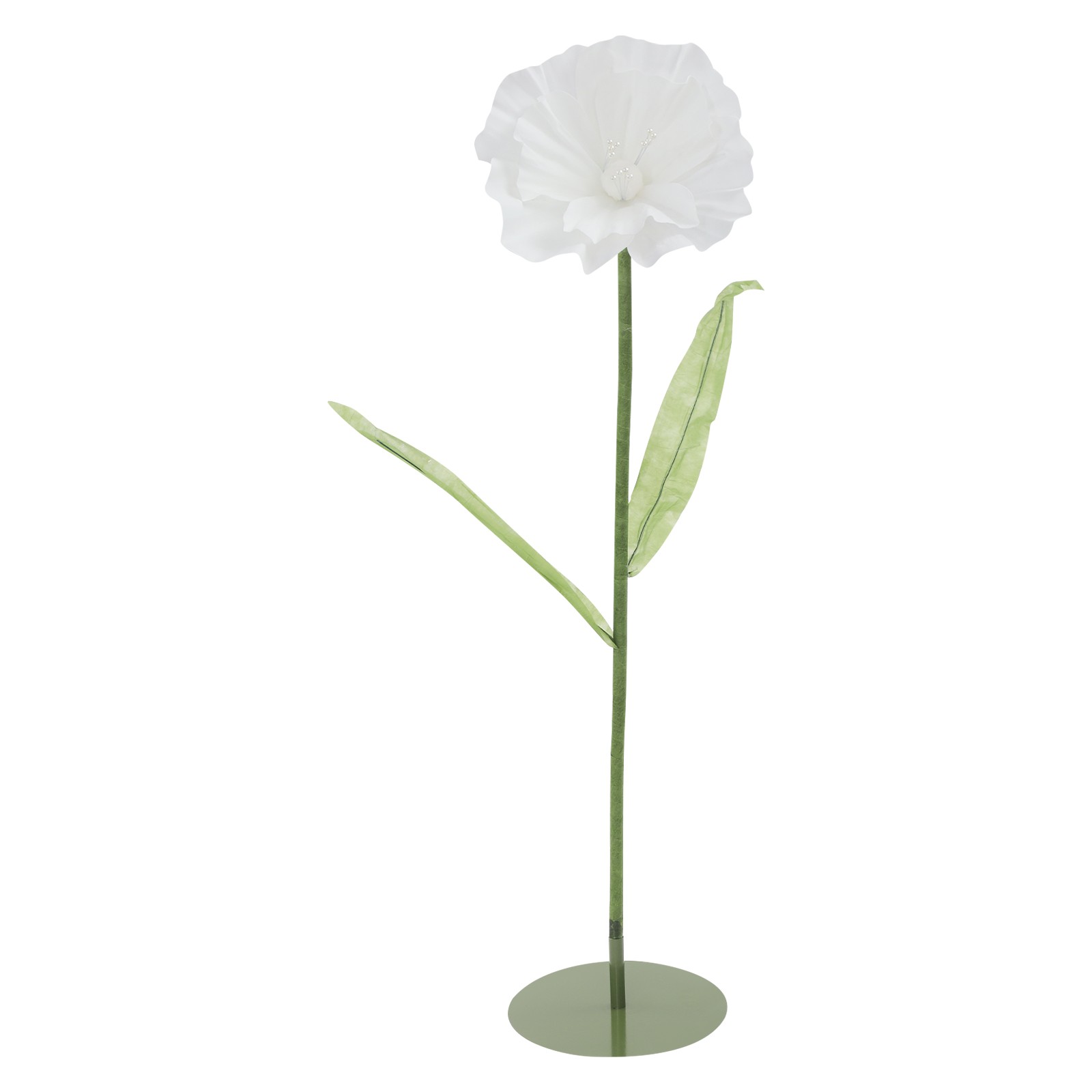 3pcs Giant Artificial Flower Poppy Free Standing Adjustable Wedding Decor White