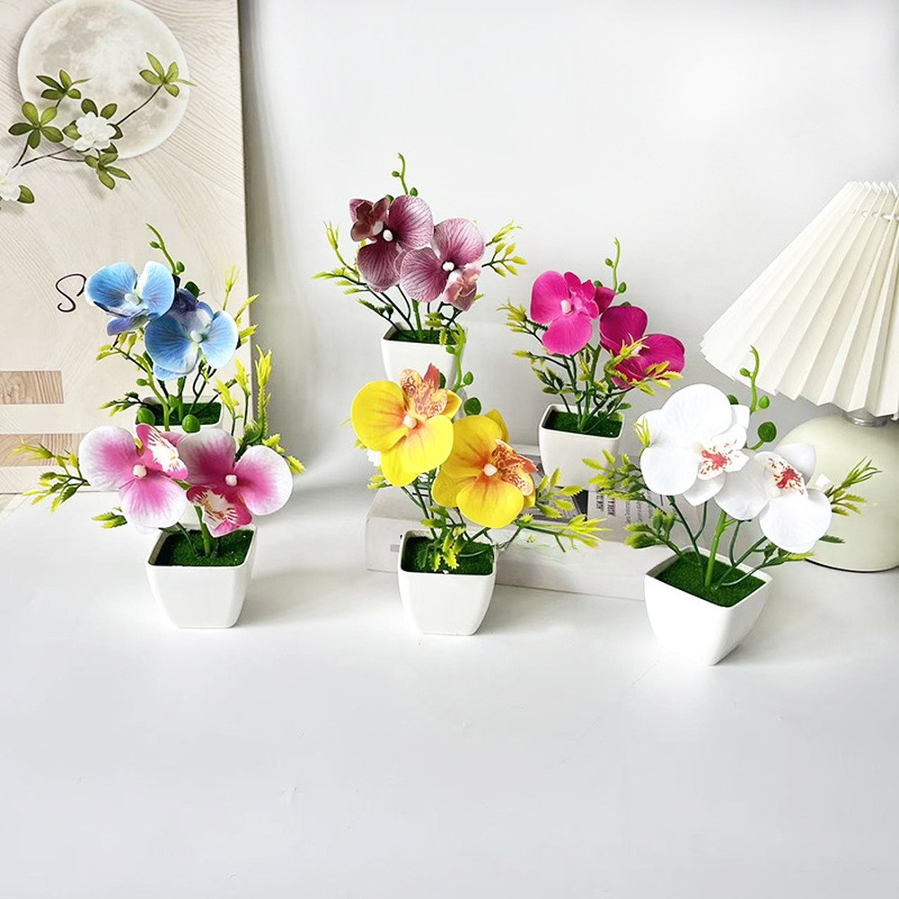 Artificial Orchid Plant with Lifelike Flowers for Living Room Bedroom Decor