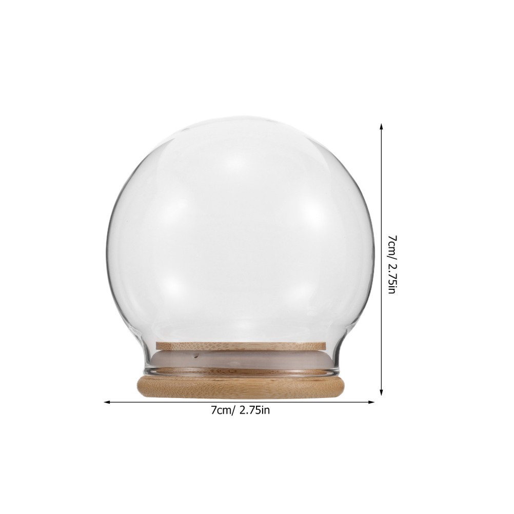 2Pcs Clear Glass Dome Cloche Covers for Miniature Display and Dust Protection