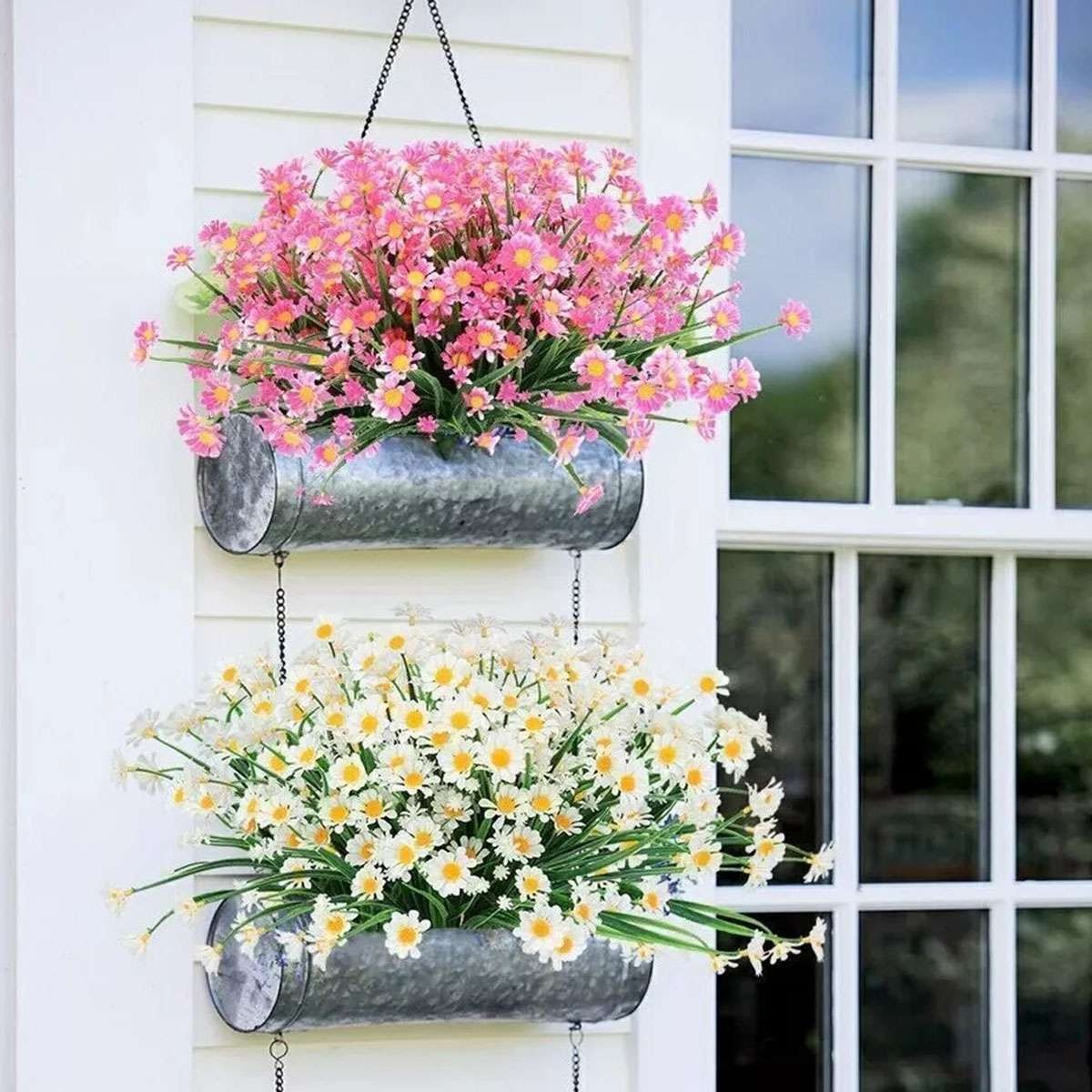 43heads Artificial Flowers Plastic Plants In/Outdoor Wedding Home Garden Decor