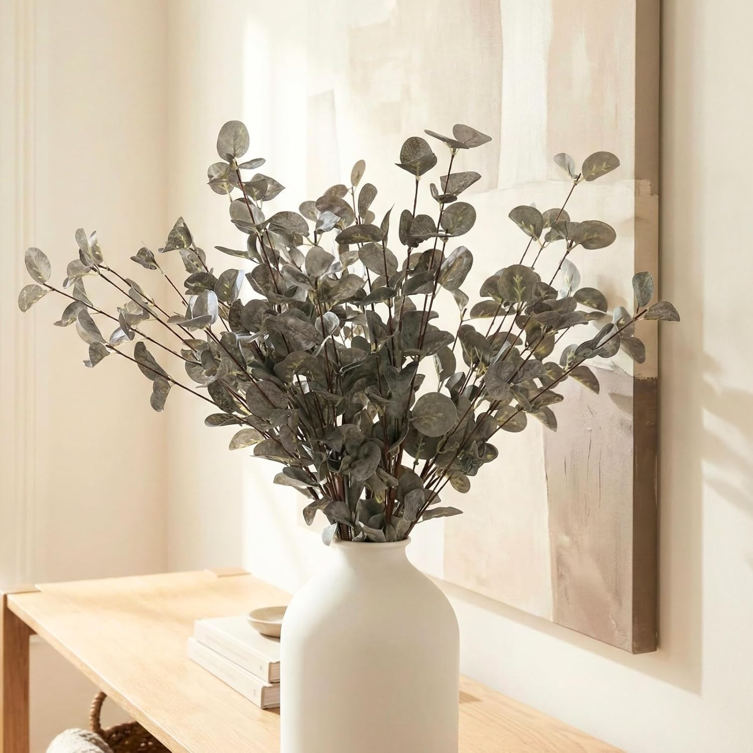 6 Branches Artificial Long Eucalpytus Stems for Tall Vase, Real Look | Eucalyptu