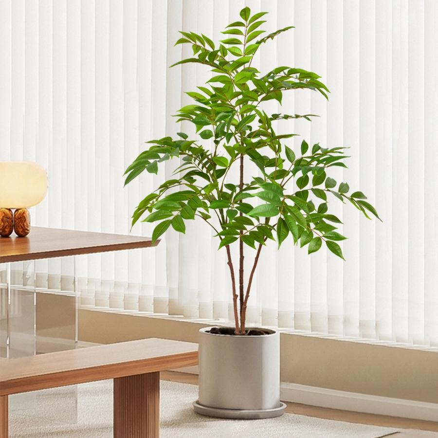 Large Artificial Ficus Tree 76 140cm Fake Lacquer Banyan Palm Leaves Home Garden