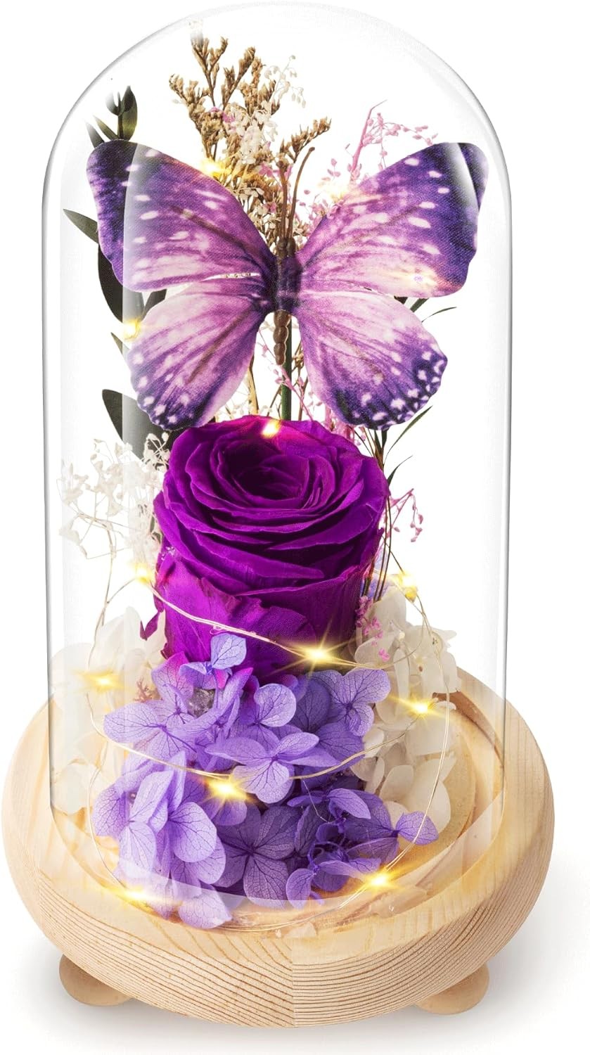 Forever Flowers Preserved Roses Prime Delivery, Romantic Gifts with Light in Gla