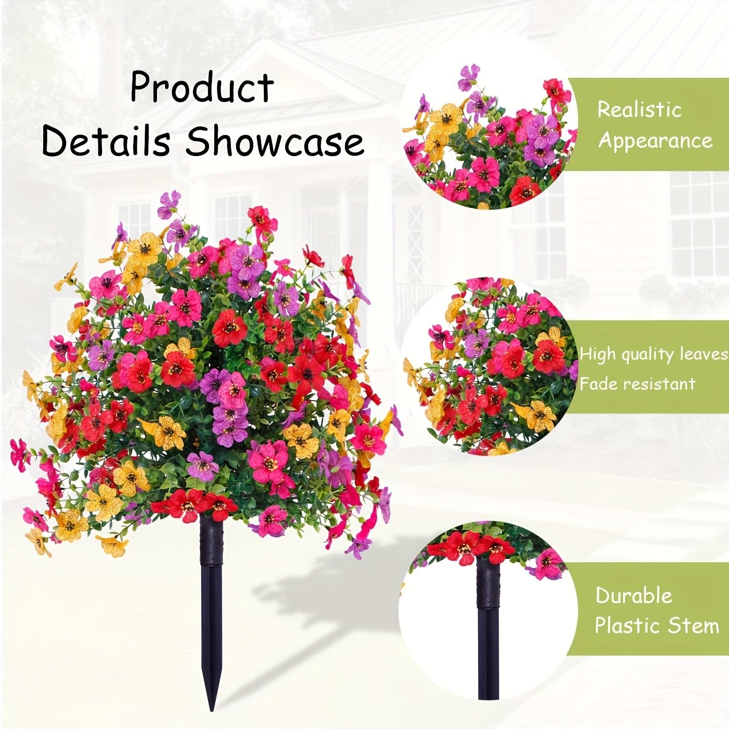Artificial Outdoor Flowers with Stake, Artificial Petunias with Ground Stake,…