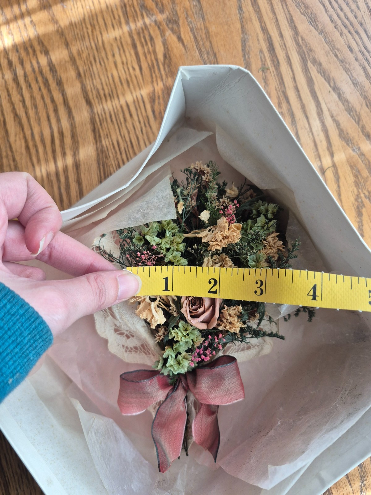 New in Box Vintage Deadstock Small Dried Preserved Flower Bouquet Wall Decor Rom