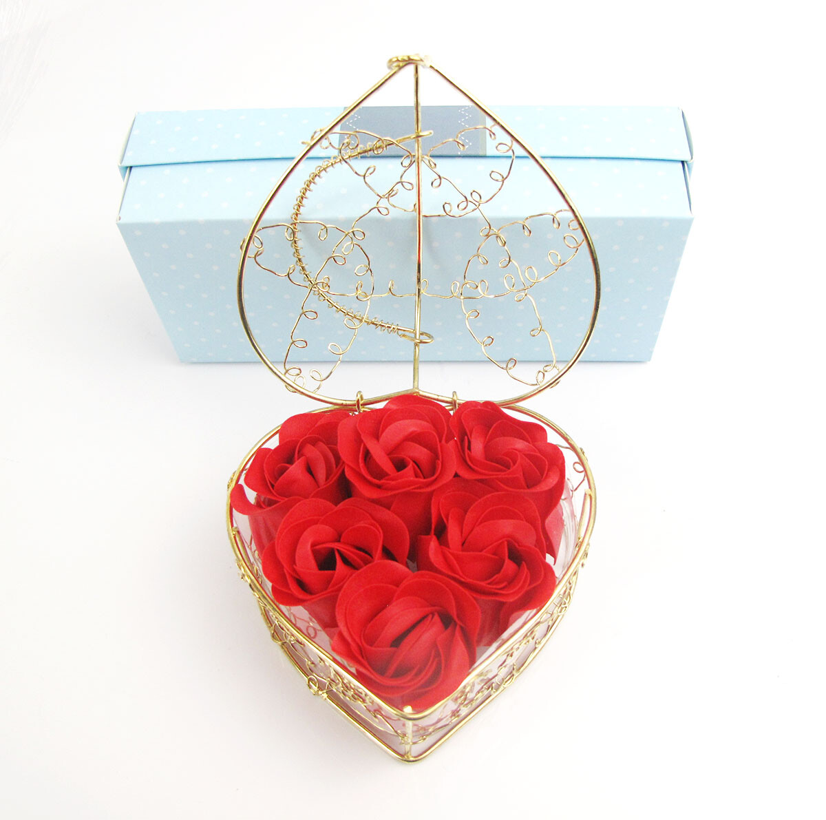 Heart Scented Petal Rose Soap Flower Wedding Decoration Gift Box Valentines Day