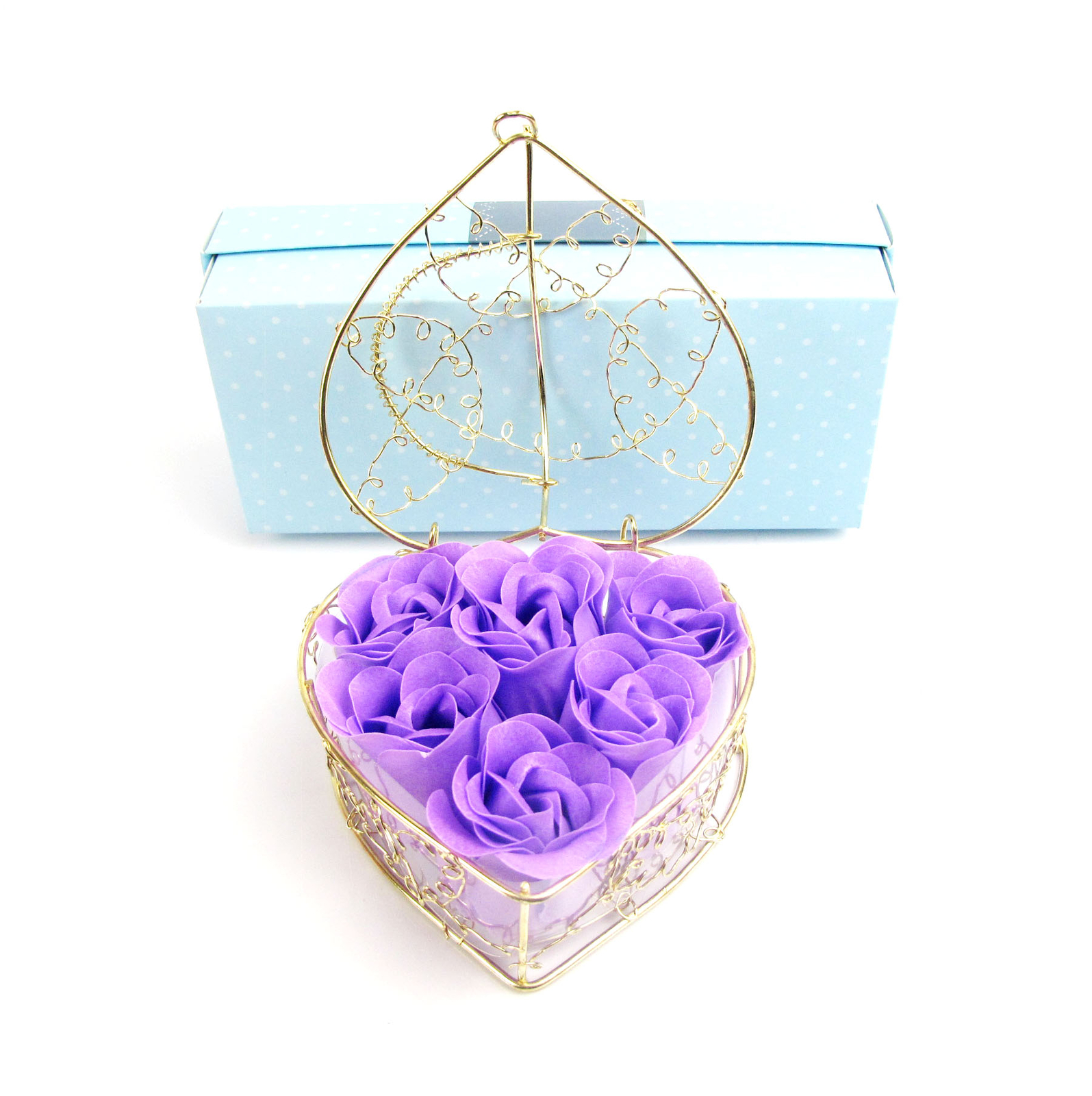 Heart Scented Petal Rose Soap Flower Wedding Decoration Gift Box Valentines Day