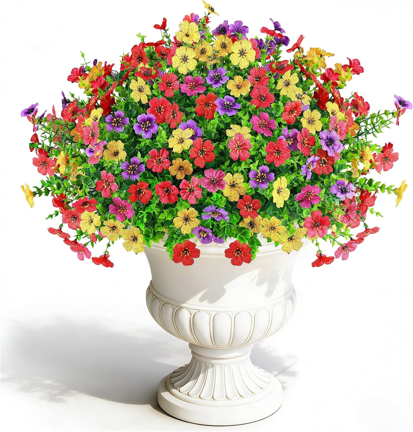 12/24 Bundles Artificial Flowers for Outdoors Fake Flowers Plants Spring Decorat