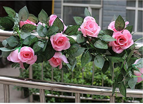 2 Pack 4.2 Feet/Piece Artificial Flower Vine Rattan Hanging Silk Rose Garland…