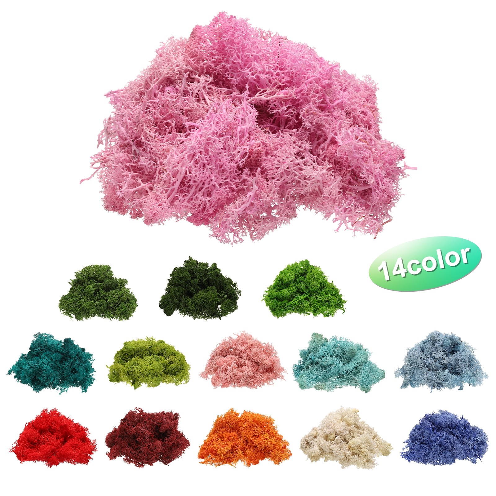 Preserved Reindeer Moss 4 OZ Fake Moss for Crafts Rose Red