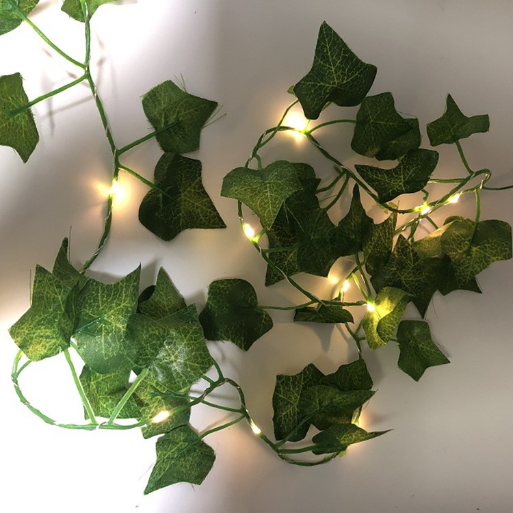 2M 20 LED Ivy Leaf String Lights Vine Garland Wreath Hanging Fairy Night Lamp