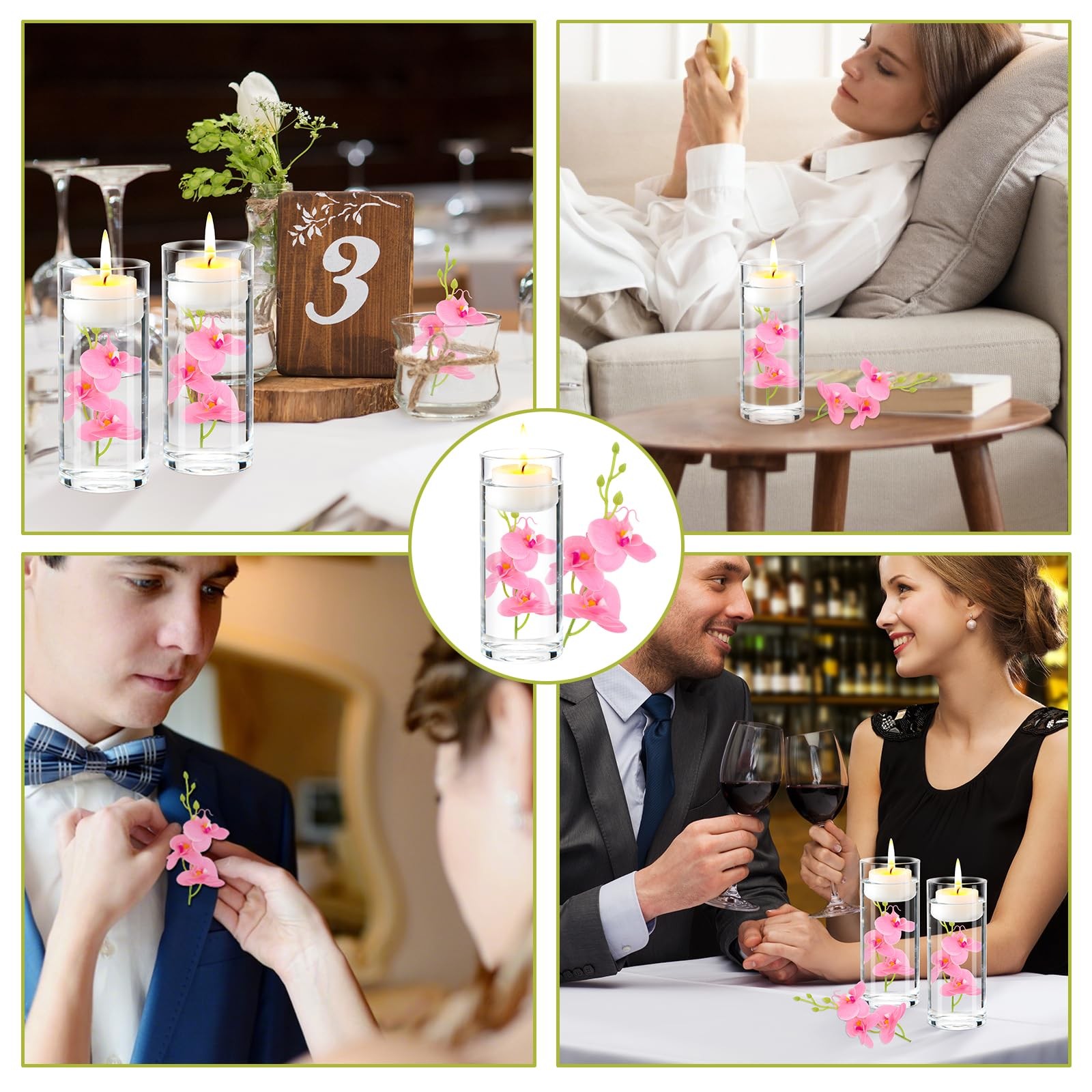 ARDUX (12 Pieces) Artificial Flowers for Floating Candles Mini Artificial Orc…