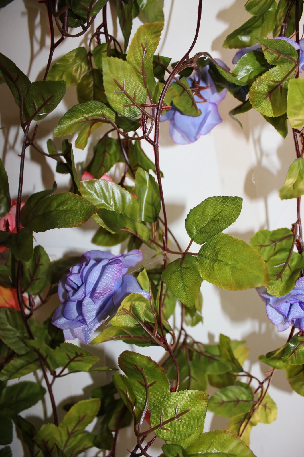 8 Feet Rose Garlands with green leaves, Pastel Colors Wedding Party Decor