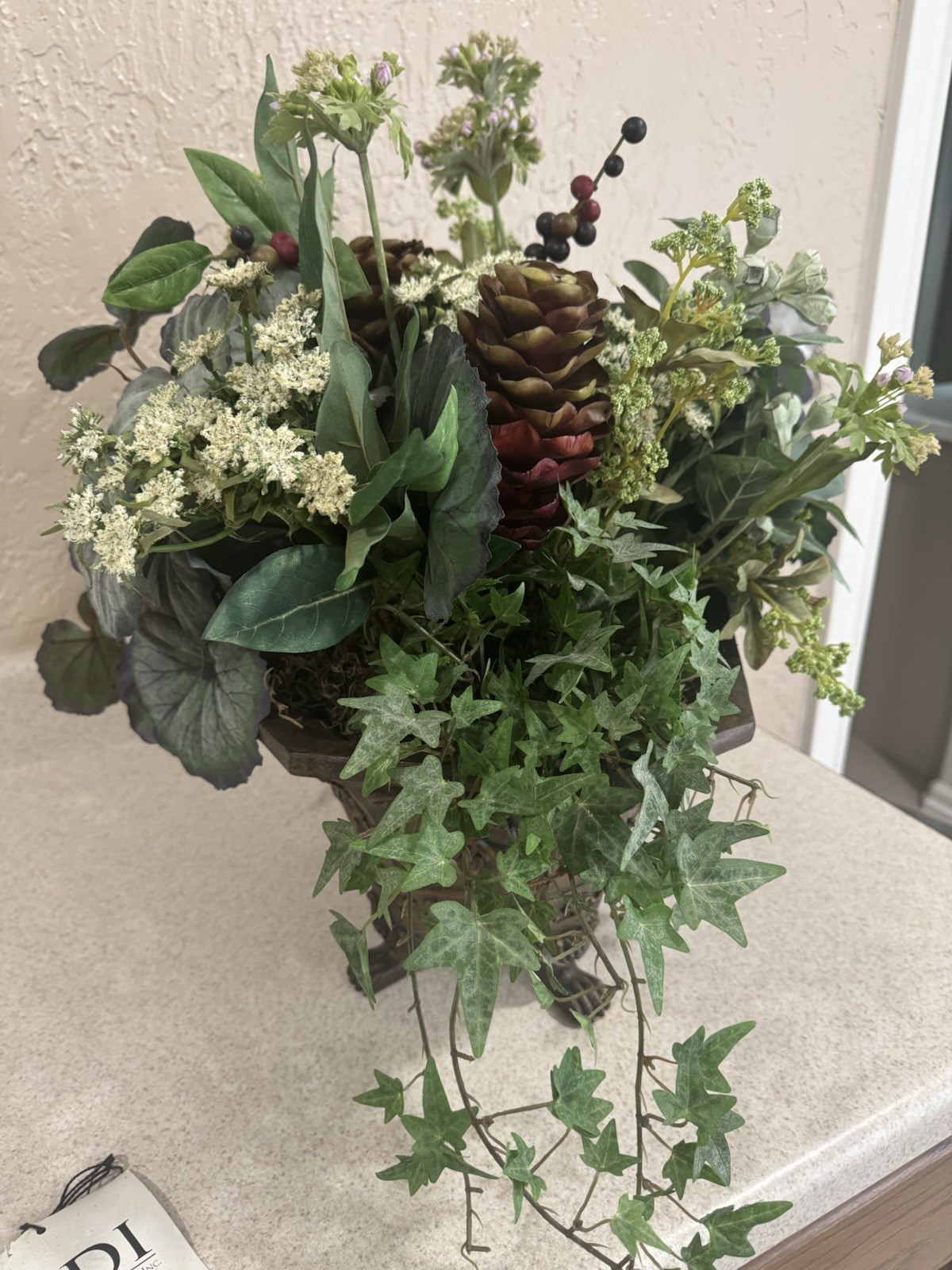 NDI Natural Decorations Inc Luxury Faux Floral Arrangement 976-316 Signed Tag