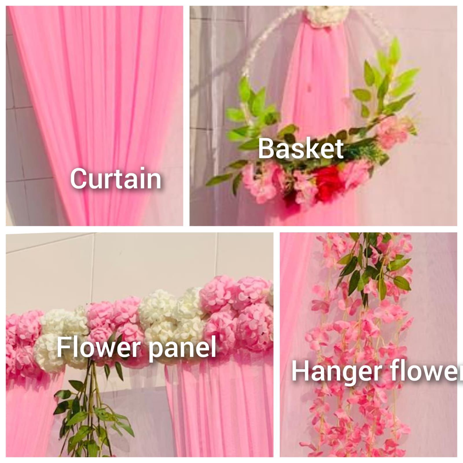 Pink White Backdrop Curtain For Decoration Stage Backdrop NIkha Photo Prop Decor