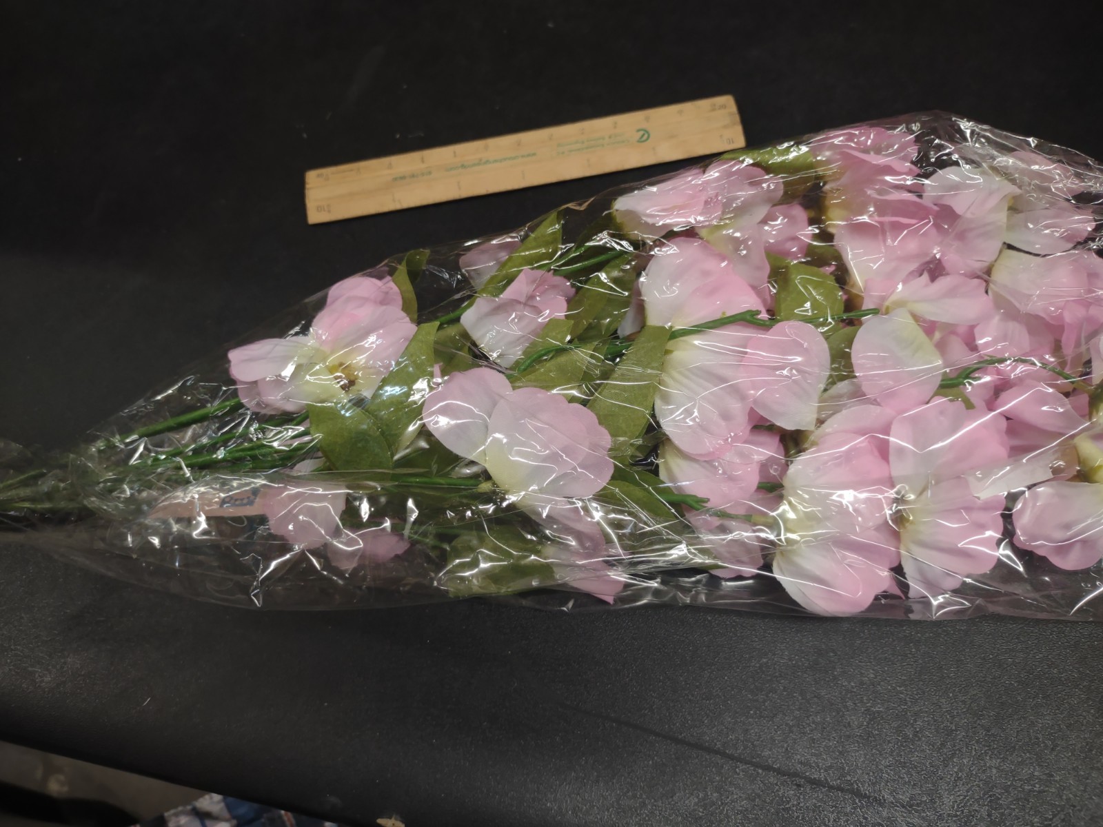 Silk Flower Bush with Pink Dogwood Blooms, 15 Inches w/15 Wired Stems + Leaves