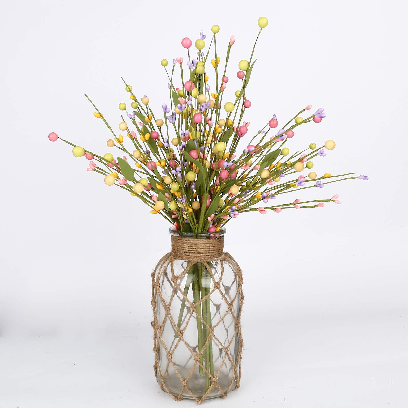J’FLORU 6 pcs Spring Berry Stems, Artificial Berry Picks Easter Stems for Hom…