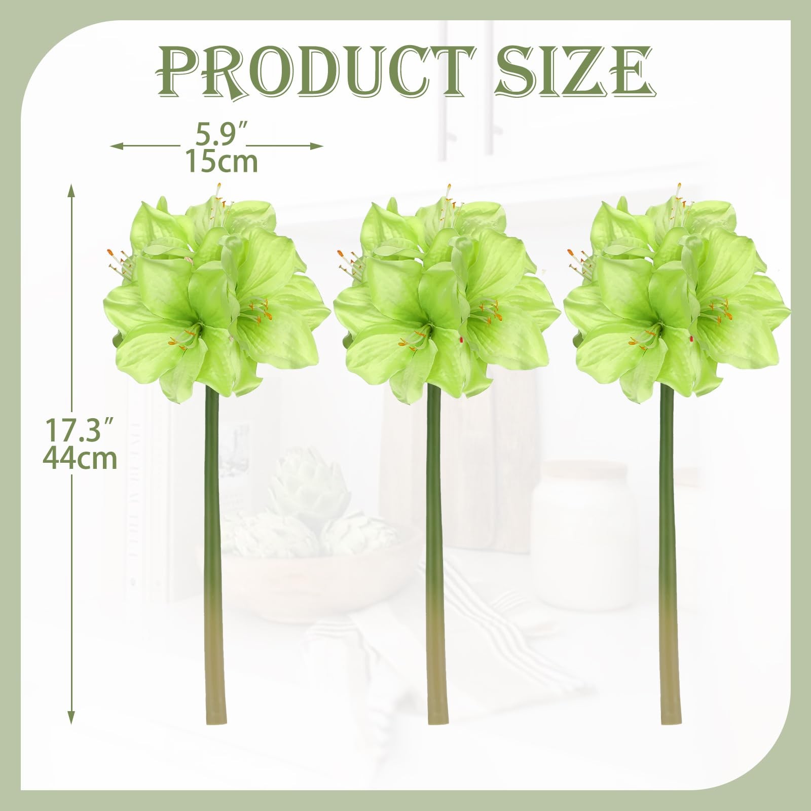 3PCS Amaryllis Artificial Flowers 17.3 Inch Faux Amaryllis Flowers Stems with…