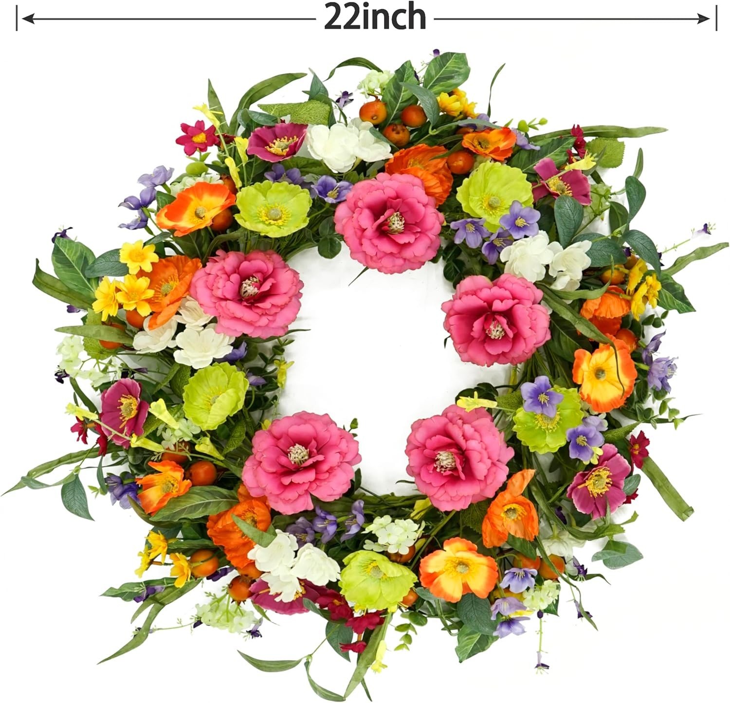 Handcrafted 22” Colorful Wreath – Perfect for Festivals and Special Occasions