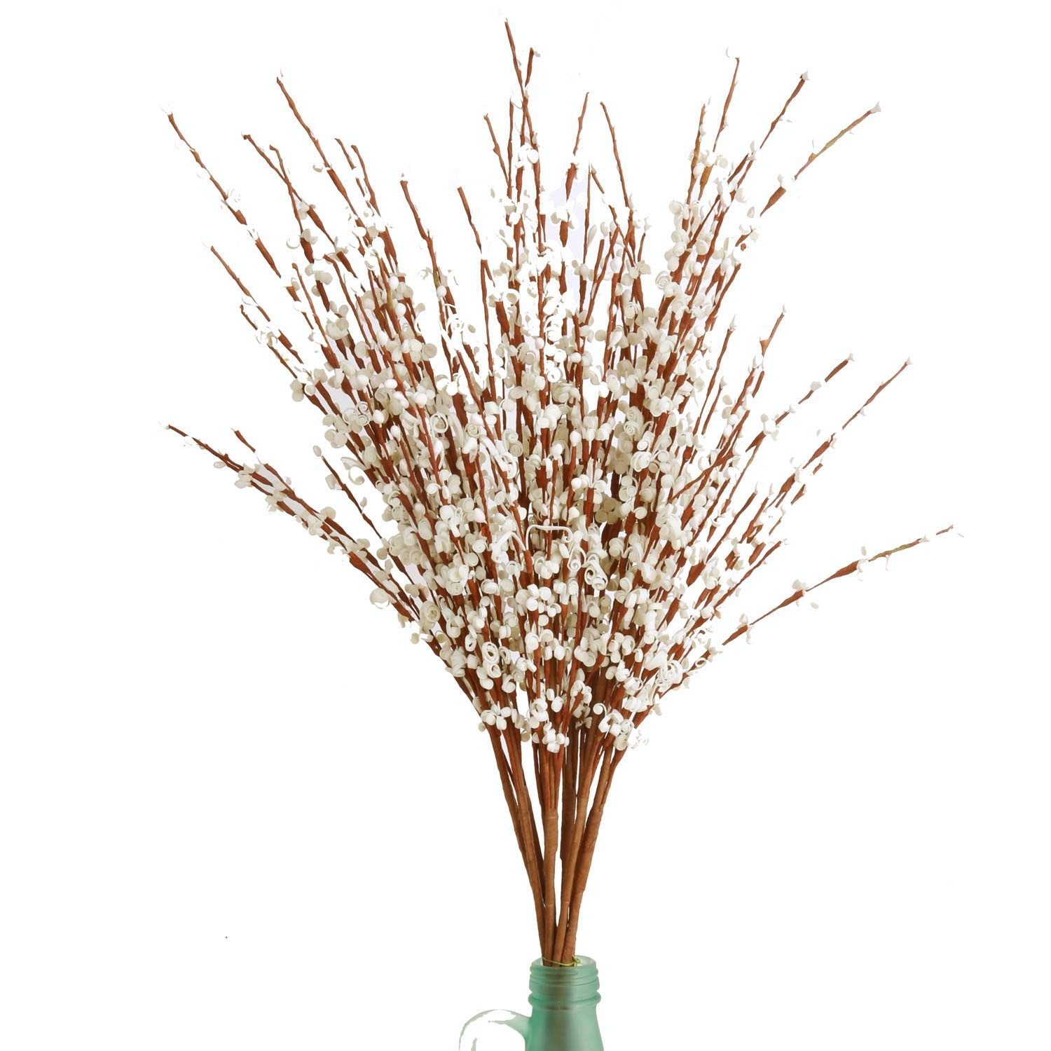 10 Pieces 29.5 Inch Artificial Flowers Fake White for Wedding Office