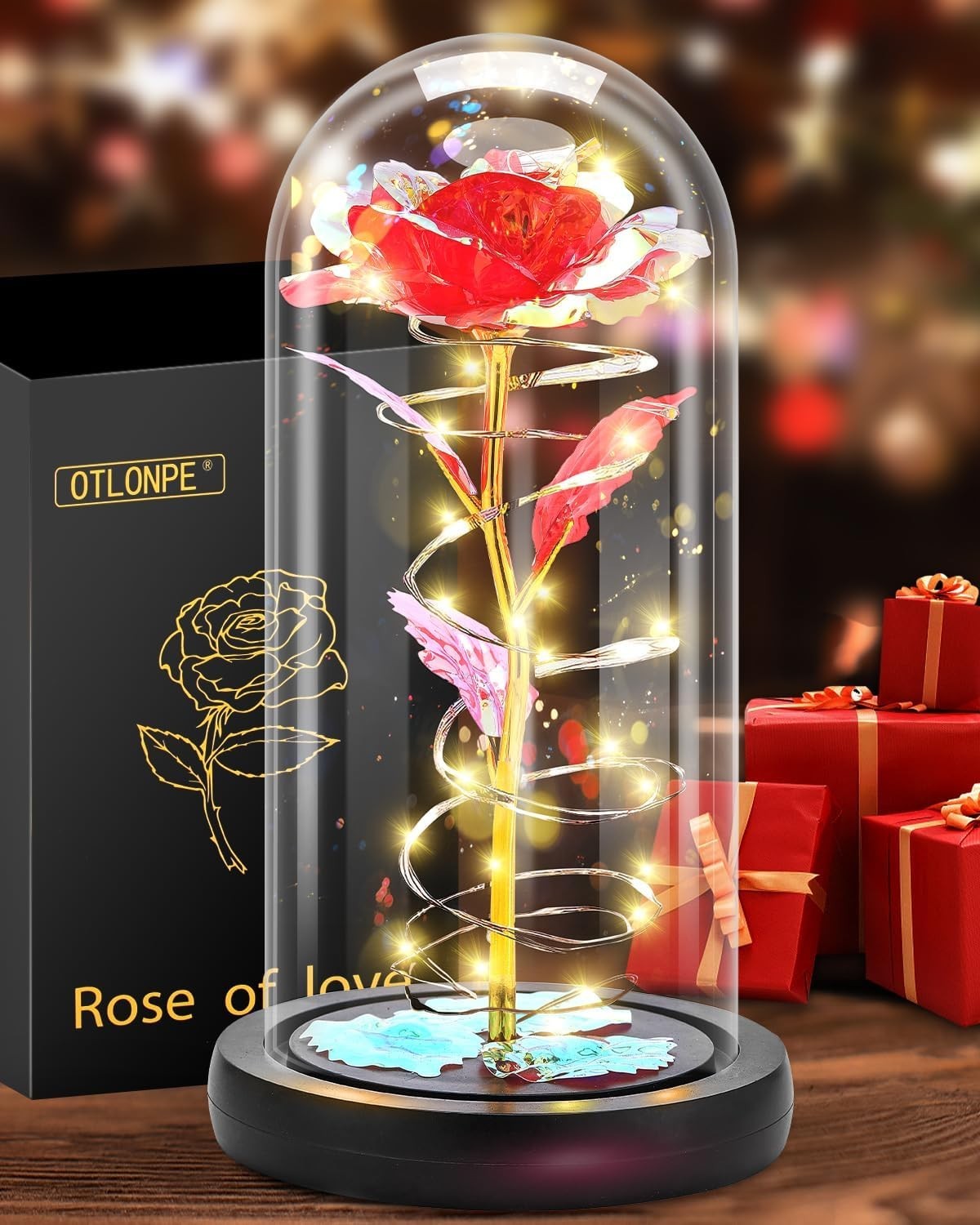 Forever Preserved Rose in Glass Dome – Timeless Gift for Moms and Loved Ones