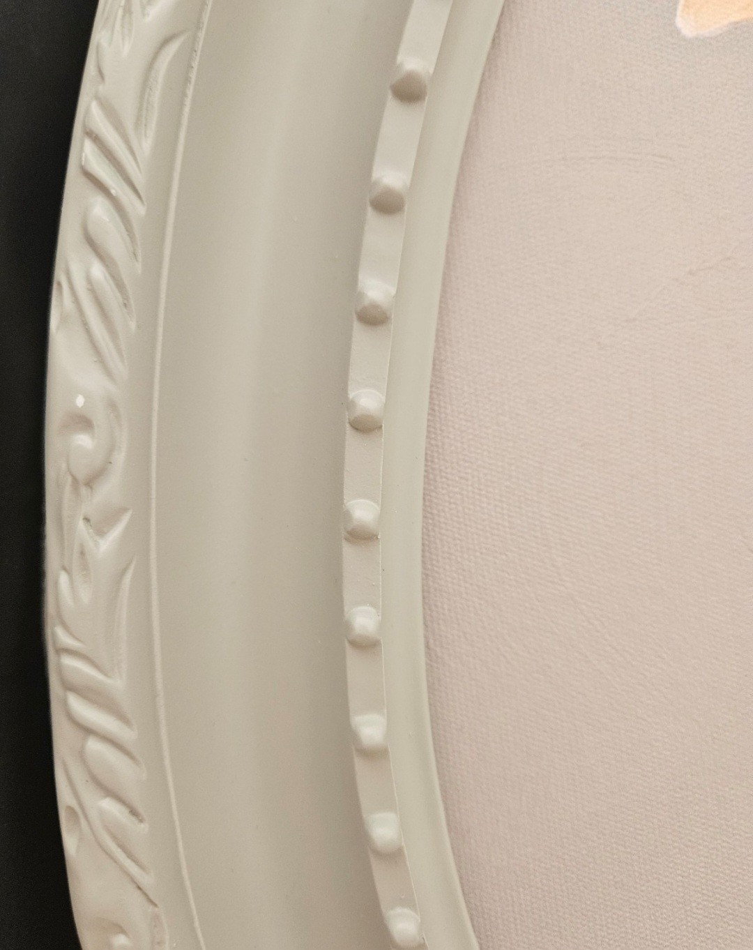 Bouquet Oval Wall Art. White & Orange Flowers with Green Leaves