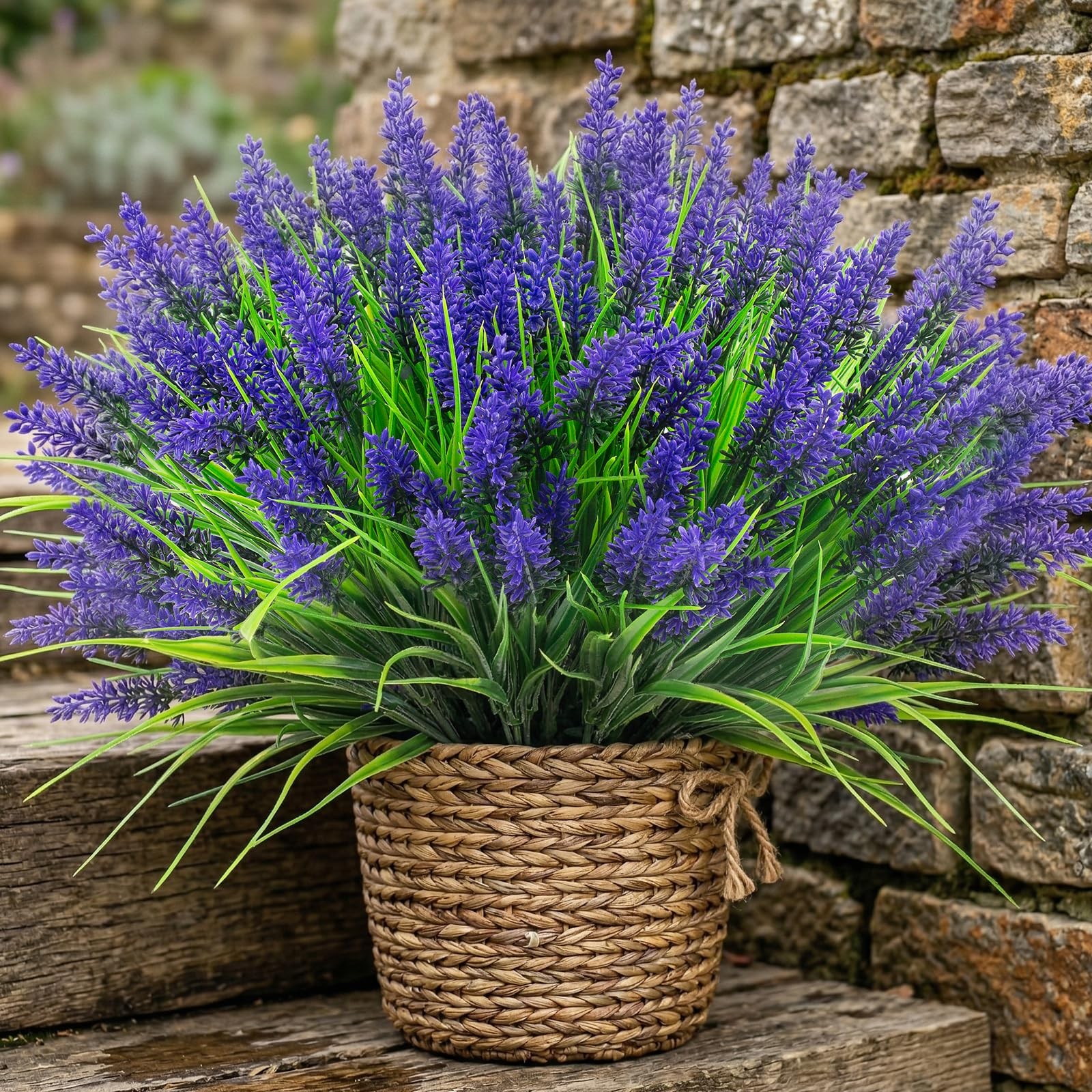 Rowfad 22 Pcs Artificial Outdoor Flowers UV Resistant Lavender Fake Greenery …