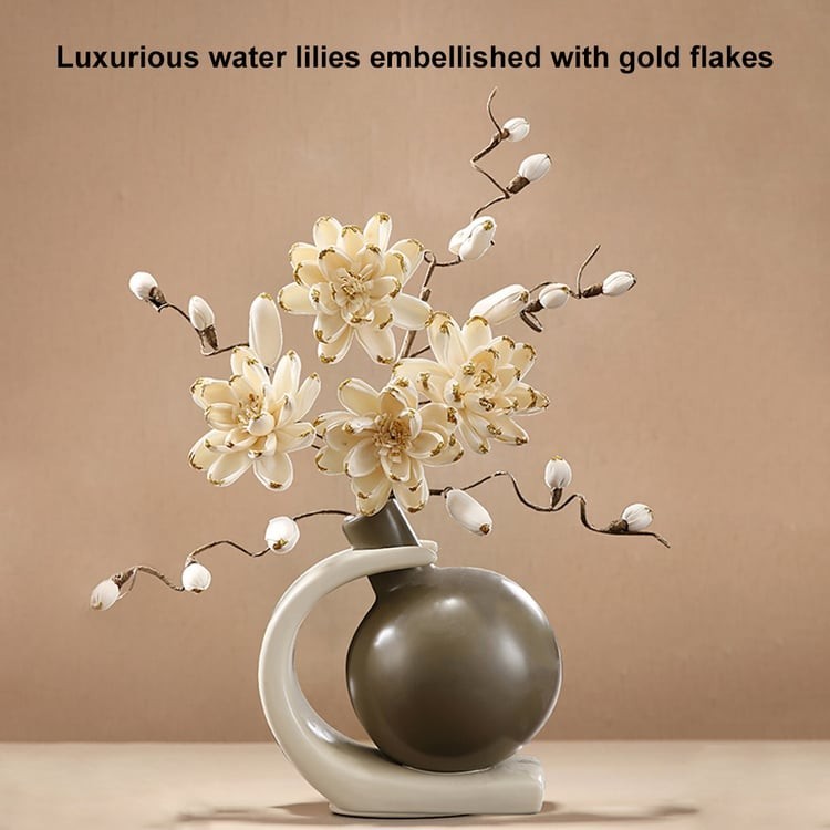 Silver Deer Decor Gold Artificial Flower Centerpiece Luxury Home Table Decor