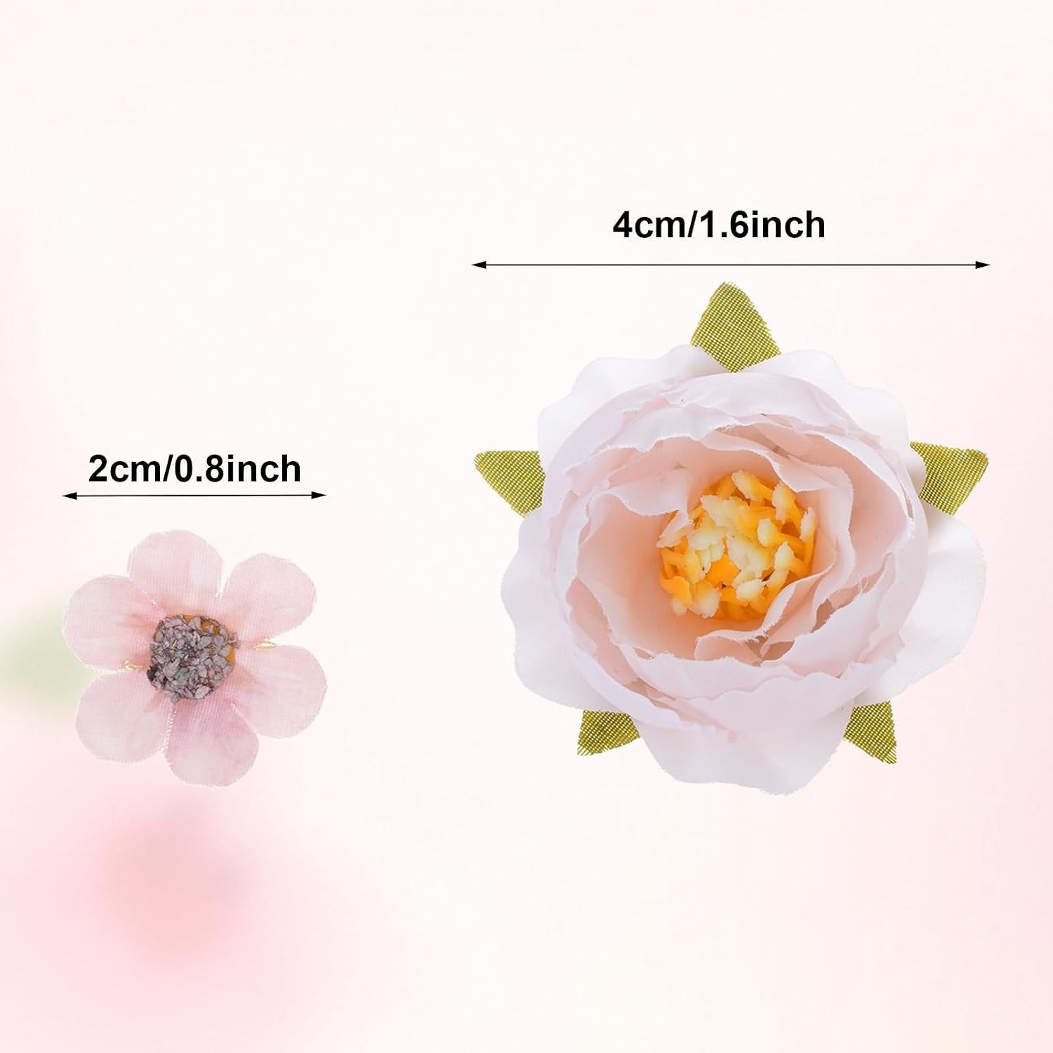 Pink Flowers Heads Mini Fake Pink Flowers Rose Daisy Faux Flowers Bulk for Craft