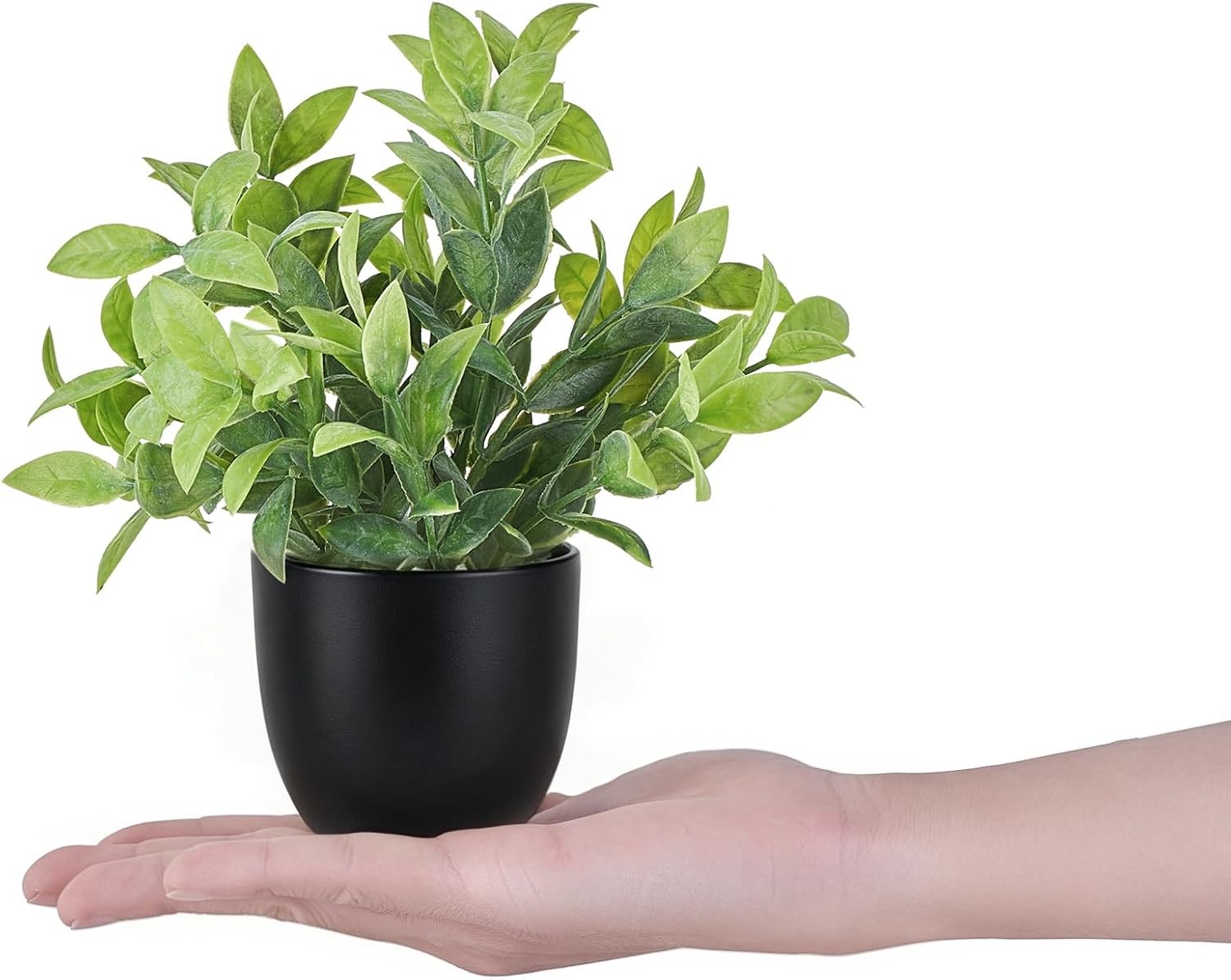 4 Packs Fake Plants Mini Artificial Greenery Potted Plants Faux Eucalyptus for