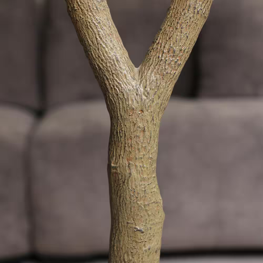 7 Ft. Artificial Olive Tree with White Planter, Fake Olive Silk Tree for Indoor