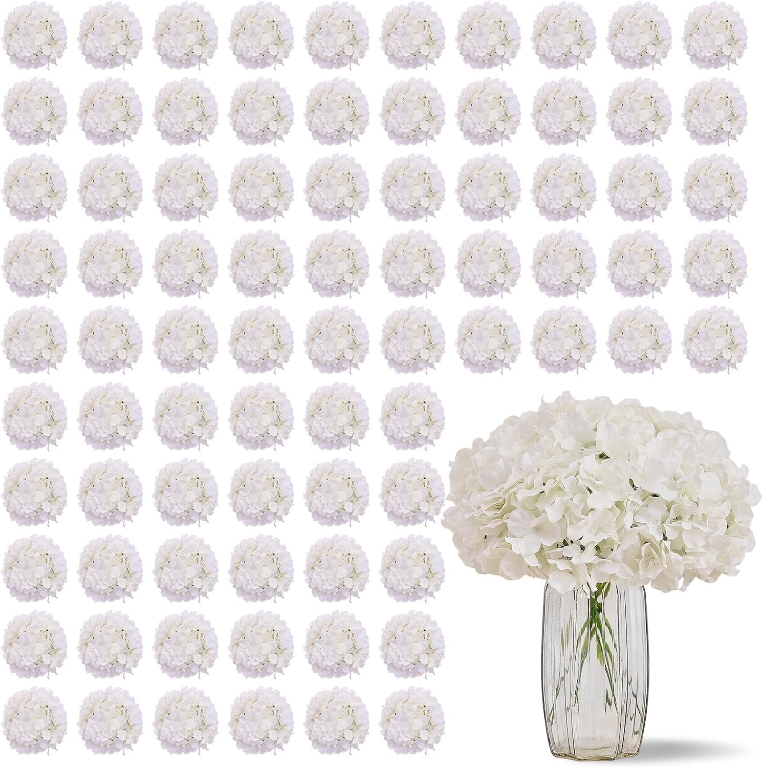 100PCS Ivory Hydrangea Silk Flowers – Craft Supplies