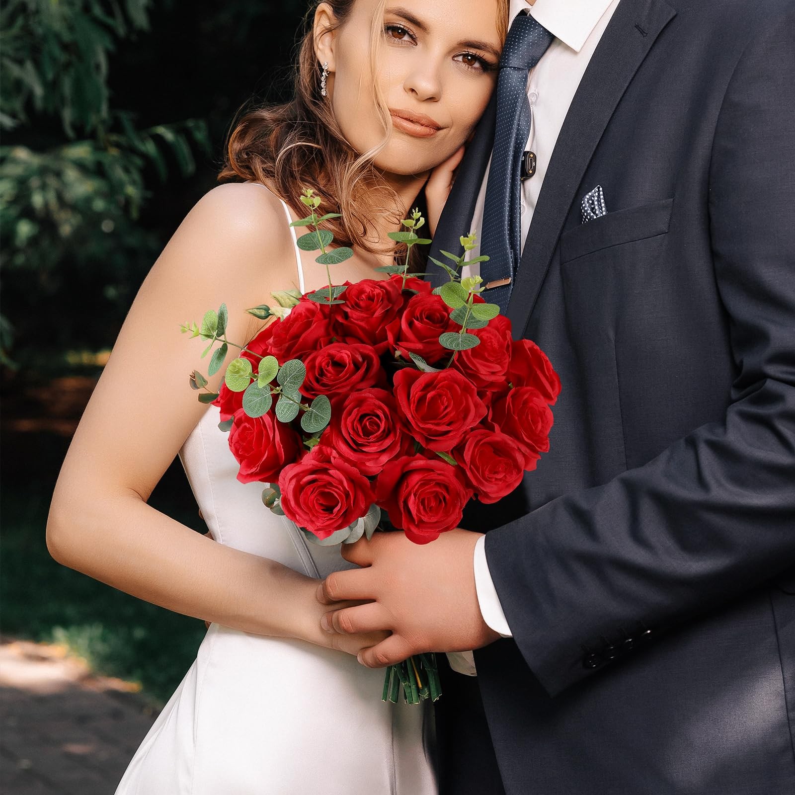 36 Pcs Roses Artificial Flowers in Bulk, Realistic Long Stem Fake Silk Roses …
