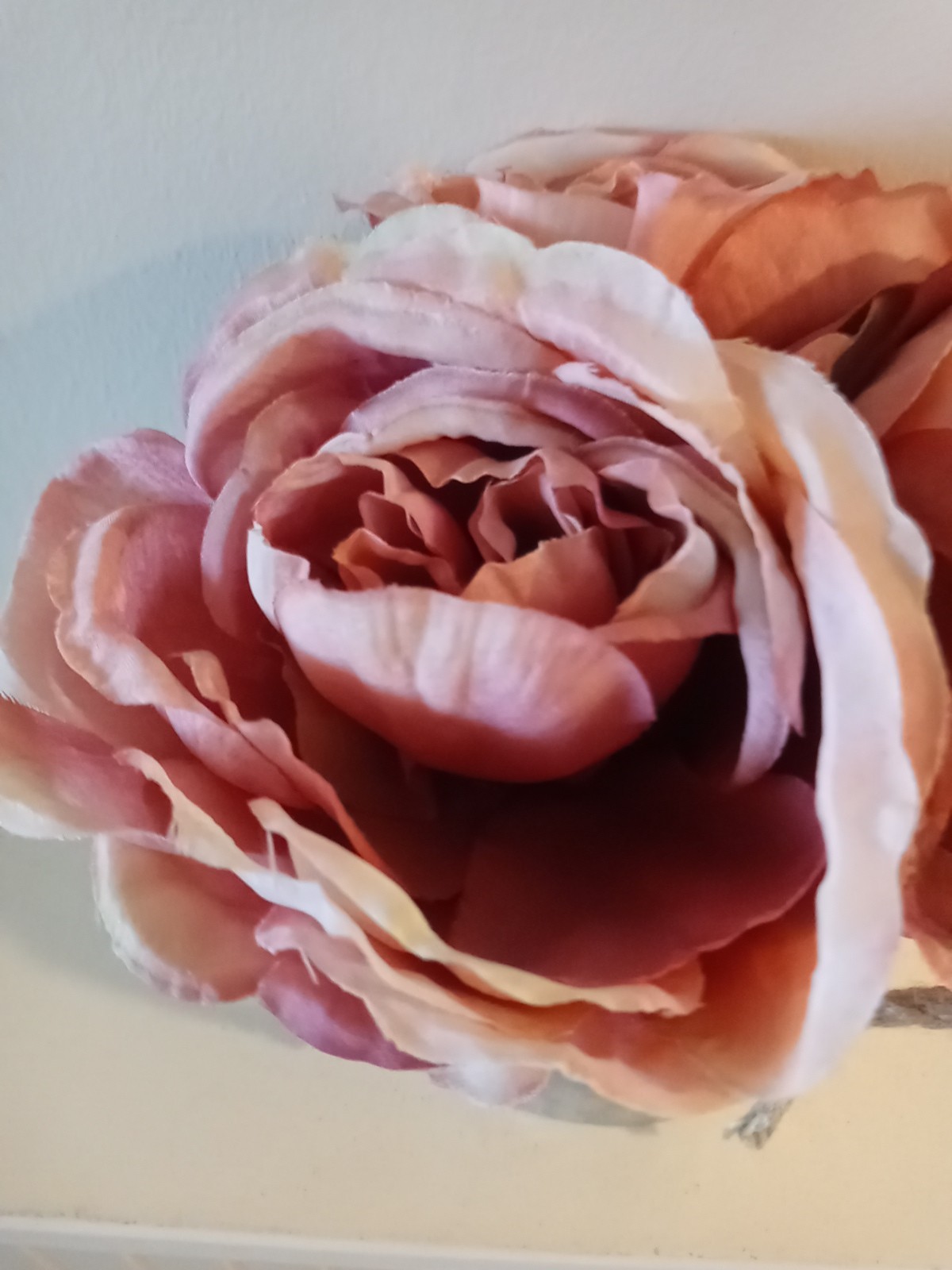Pink Peony Faux Silk Flower Arrangement Bouquet I Galvinized Steel Pot Decor
