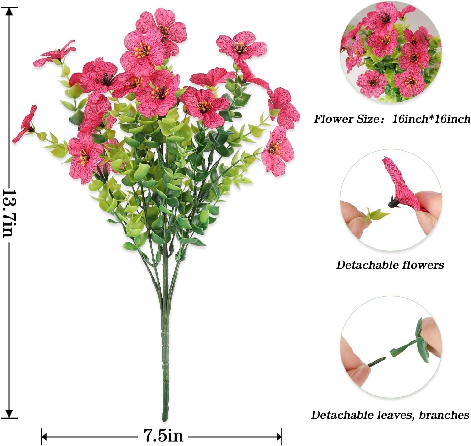 Realistic Eucalyptus Artificial Flowers – 16 Bundles for Indoor/Outdoor Elegance