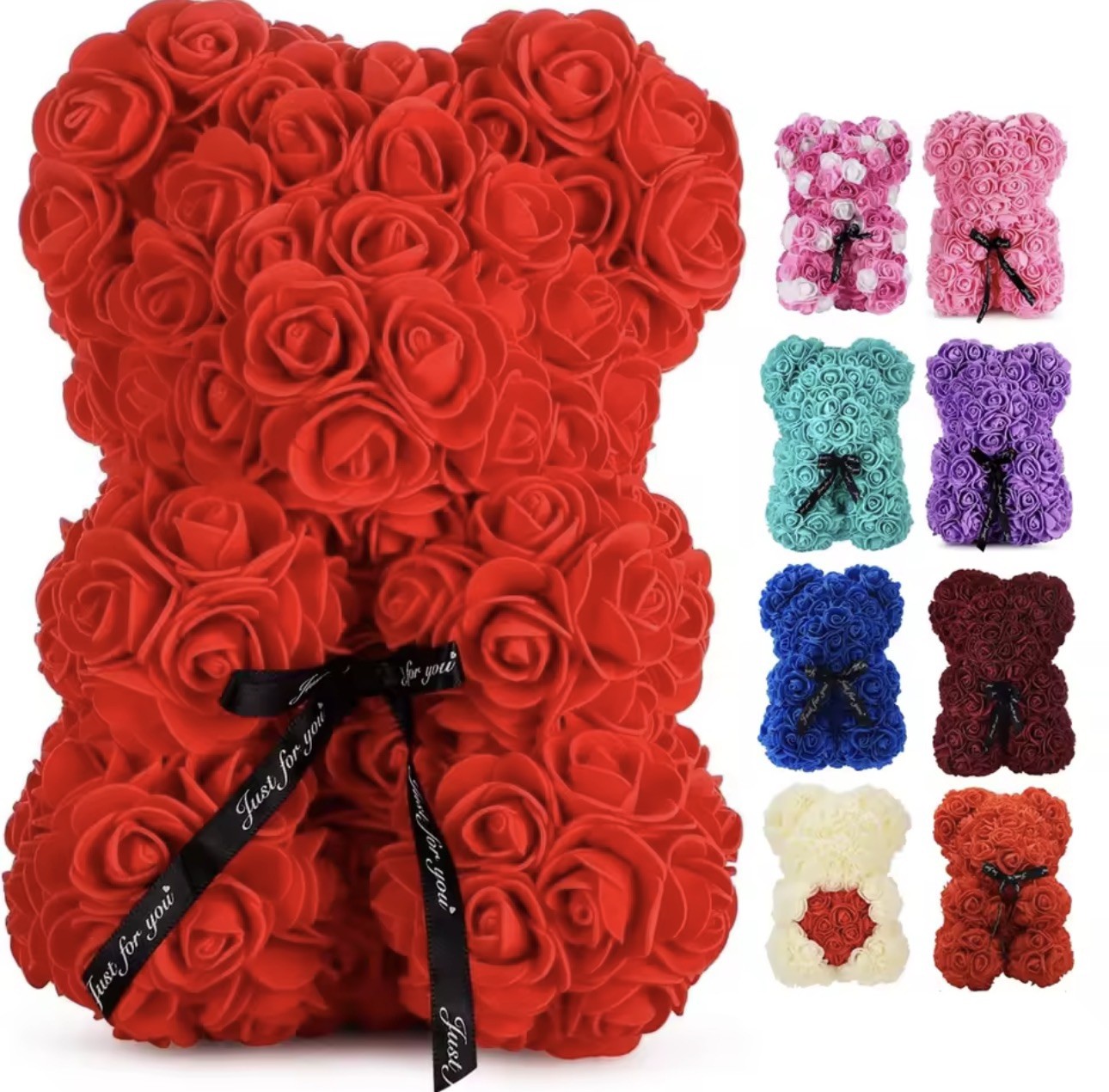 Artificial Eternal Rose Teddy Bear Gift for Mom Mother’s Day Birthday