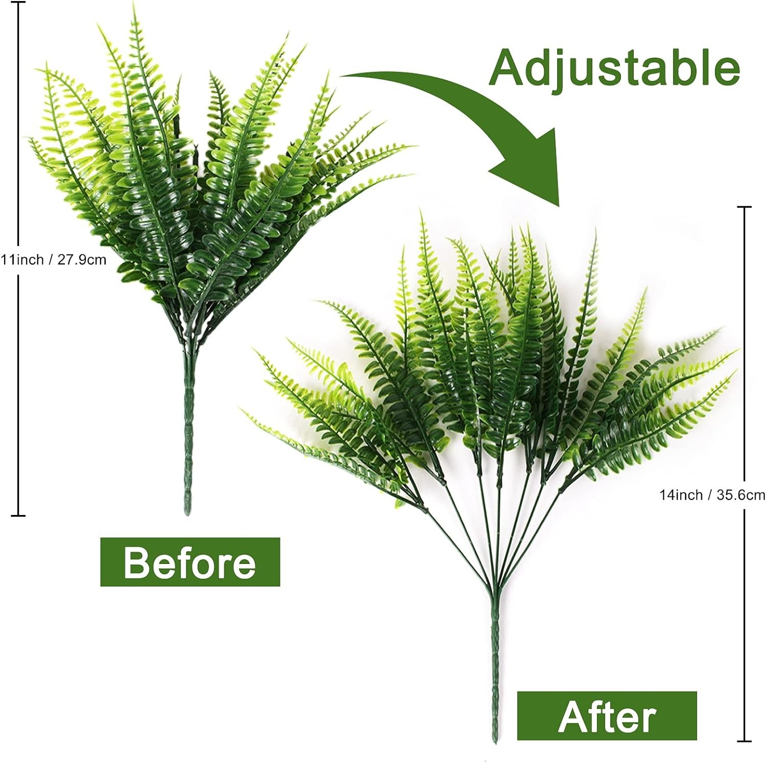 8 Pcs Fake Fern Outdoors – Ferns Artificial Plants for Outdoor Ferns Lifelike Bo