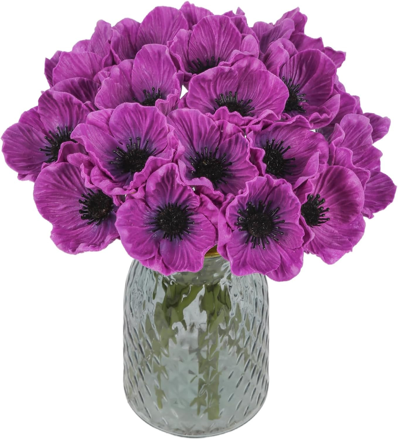 Purple Poppies Flowers Artificial 20PCS Real Touch PU Faux Poppy Flowers Bulk wi