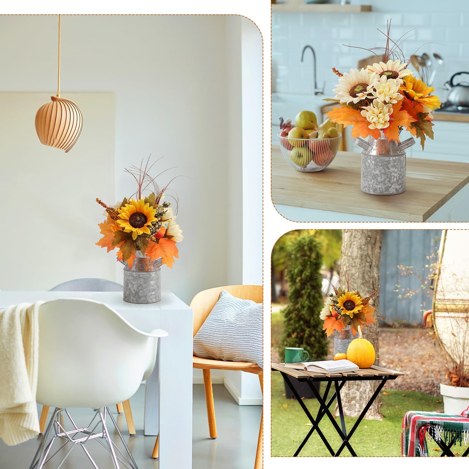 Sunflowers Artificial Flowers with Pot,Fake Potted Flowers with Sunflower Map…