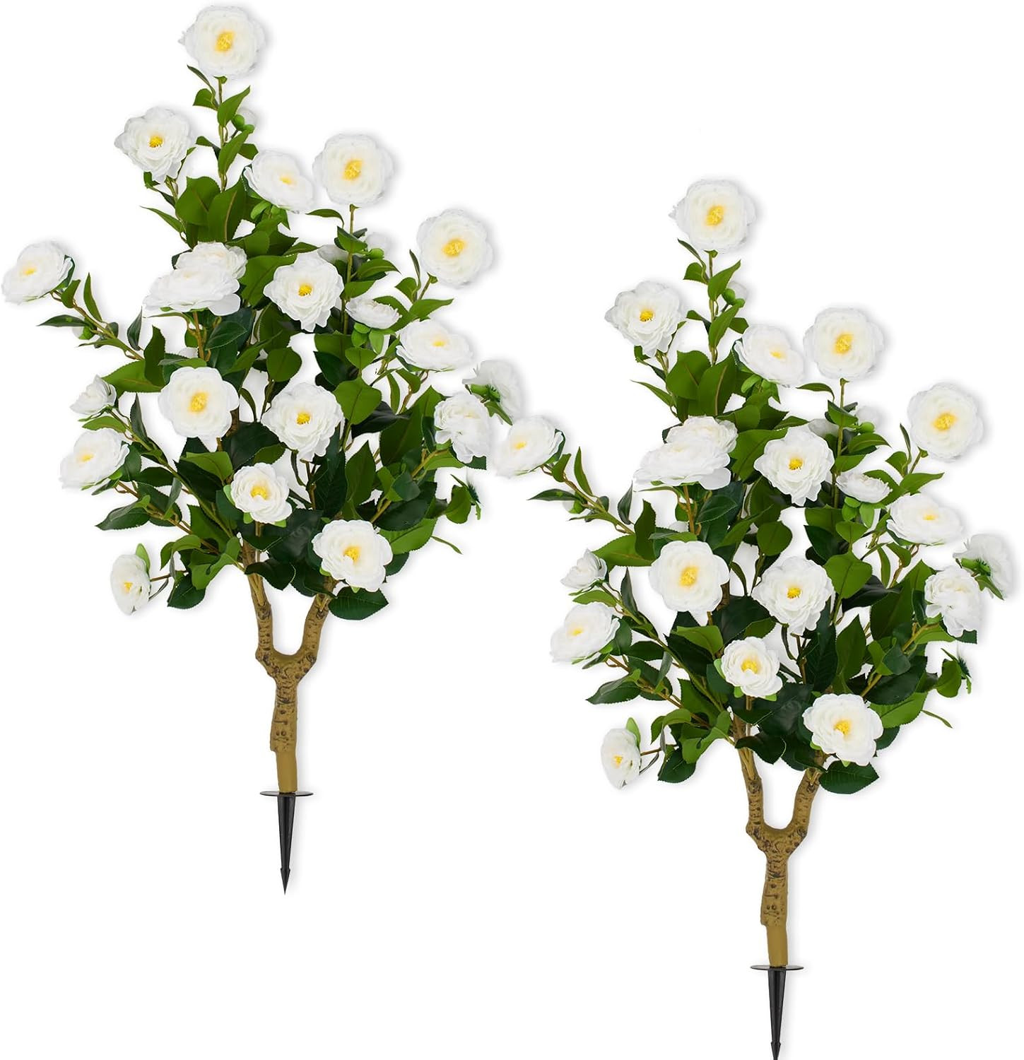 24″ Artificial Lavender Topiary Ball Tree Set of 2, UV & Fade Resistant Faux Shr